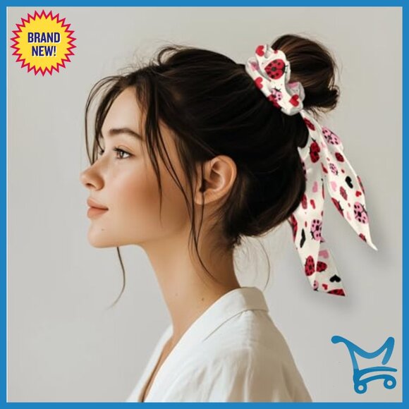 Soft 3-Piece Pajama Set with Bow Hair Band, Long Sleeve V-Neck Top & Pants - Picture 6 of 6